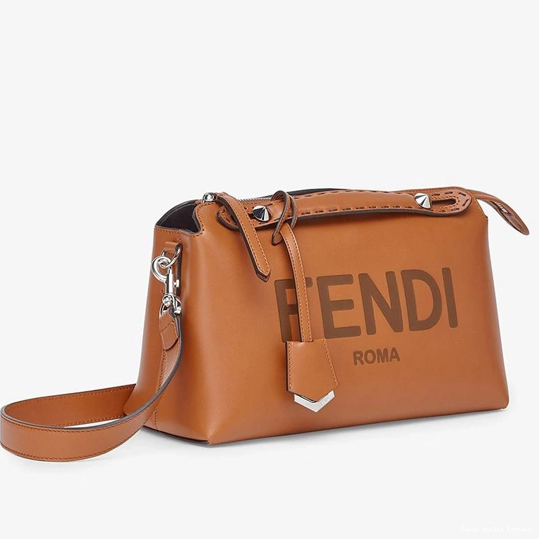 Affordable HOT Medium Logo Leather By Boston The Brown Calf Bag Fendi Way ROMA In 0805